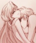  1girl breasts code_geass couple euphemia_li_britannia hetero kiss kurimomo kururugi_suzaku large_breasts lowres monochrome nude pink 