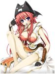  barefoot breasts cameltoe champion cleavage_cutout covered_nipples highres hypnotic-trance large_breasts panties pantyshot pantyshot_(sitting) ragnarok_online red_hair sitting solo underwear 