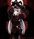  armband blood blood_on_face cracked_skin hat kabocha_(monkey4) military military_hat military_uniform nazi one_eye_closed peaked_cap red_eyes rozen_maiden solo suigintou swastika uniform white_hair wings world_war_ii 