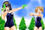  akiba_youko hose kamia_(not_found) kurumi_mayu multiple_girls one-piece_swimsuit original school_swimsuit swimsuit water_gun 