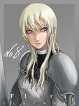  armor blonde_hair claymore face flora_(claymore) long_hair solo tea_(nakenashi) 