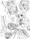  artist_request cross_mirage dual_wielding fingerless_gloves gauntlets gloves greyscale gun holding lyrical_nanoha mach_caliber magical_girl mahou_shoujo_lyrical_nanoha_strikers midriff monochrome multiple_girls revolver_knuckle single_fingerless_glove single_gauntlet subaru_nakajima teana_lanster translation_request twintails waist_cape weapon 