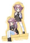  ahoge animal_ears cat_ears familiar fish lieze_aria lieze_lotte lyrical_nanoha magical_girl mahou_shoujo_lyrical_nanoha mahou_shoujo_lyrical_nanoha_a's multiple_girls salty_(cherrypie) siblings sisters sitting thighhighs twins zettai_ryouiki 