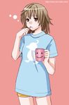  brushing_teeth cup mattaku_mousuke original shirt sleepy solo t-shirt toothbrush 