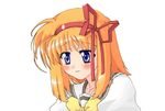  animated animated_gif bangs blue_eyes blush eyebrows_visible_through_hair fuyou_kaede glance hair_ribbon orange_hair raamen ribbon school_uniform serafuku shuffle! solo upper_body 