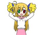  animated animated_gif heterochromia long_hair lowres lucky_star lyrical_nanoha mahou_shoujo_lyrical_nanoha_strikers motteke!_serafuku non-web_source parody pom_poms solo style_parody vivio 