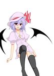  bat_wings bluepony fang highres remilia_scarlet solo thighhighs touhou wings zettai_ryouiki 