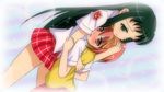  akihime_sumomo hug multiple_girls nanatsuiro_drops sanshita school_uniform yaeno_nadeshiko yuri 