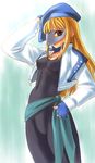  blonde_hair breasts covered_nipples gear_senshi_dendou hat mask small_breasts solo vega_(dendoh) yasuomi 