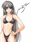  bikini blue_eyes clannad highleg highleg_bikini long_hair onaya_masakazu sakagami_tomoyo silver_hair solo swimsuit 