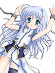  bdsm bondage bound chain flipper hair_ornament lyrical_nanoha magical_girl mahou_shoujo_lyrical_nanoha_strikers reinforce_zwei solo thighhighs x_hair_ornament 