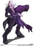  black_lipstick falcoon hat jojo_no_kimyou_na_bouken leone_abbacchio lipstick long_hair makeup male_focus moody_blues_(stand) purple_lipstick shoes solo stand_(jojo) white_hair 