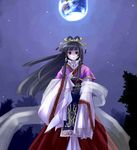  alternate_costume asahina black_hair earth hair_ornament houraisan_kaguya japanese_clothes long_hair red_eyes solo touhou 