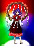  hair_ornament hirosato leaf_hair_ornament rope shimenawa solo touhou yasaka_kanako 