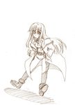  brown cinque_(nanoha) eyepatch lyrical_nanoha mahou_shoujo_lyrical_nanoha_strikers monochrome numbers_(nanoha) solo zero_point 