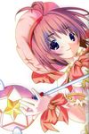  card_master_peach cardcaptor_sakura comic_party hat highres hoshi_no_tsue kinomoto_sakura leaf_fight magical_girl pink_hair pink_hat pop ribbon scan short_hair solo wand 