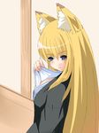  animal_ears bangs date_(senpen) fox_ears long_hair solo tenko_kuugen wagaya_no_oinari-sama 