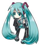  aqua_eyes aqua_hair aqua_neckwear blush boots chibi detached_sleeves hatsune_miku headphones headset kei_(keigarou) long_hair necktie smile solo thigh_boots thighhighs twintails very_long_hair vocaloid zettai_ryouiki 