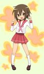  fang kusakabe_misao lucky_star pink_neckwear ryouou_school_uniform sanae_(satansanae) school_uniform serafuku short_hair solo 