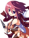  blue_eyes copyright_request ooyama_kina purple_hair simple_background skirt solo thighhighs white_background 