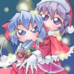  christmas cirno food letty_whiterock lowres multiple_girls nyagakiya popsicle santa_costume touhou 