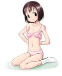  bra copyright_request nagatsuki_misoka panties sketch solo striped striped_panties underwear underwear_only undressing 