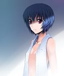  ayanami_rei blue_hair flat_chest neon_genesis_evangelion nude puyo red_eyes short_hair solo towel towel_around_neck upper_body 