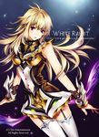  blonde_hair copyright_request purple_eyes solo thighhighs yuki_hayabusa 