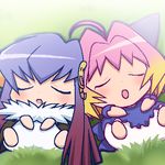  awa gradient_hair guchuko lowres multicolored_hair multiple_girls oekaki potemayo potemayo_(character) sleeping 