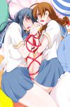  copyright_request glasses long_hair miito_shido multiple_girls ribbon school_uniform 
