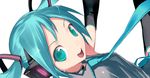  aqua_eyes aqua_hair aqua_neckwear detached_sleeves hatsune_miku headset necktie solo twintails uni vocaloid 