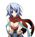  artist_request blue_eyes blue_hair breasts large_breasts ninja_(ragnarok_online) ragnarok_online scarf solo 