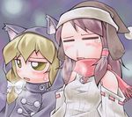  alternate_costume animal_ears blonde_hair cat_ears hakurei_reimu kemonomimi_mode kirisame_marisa lowres multiple_girls nyagakiya scarf snot touhou 