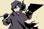  bandages blue_hair boota cloak drill male_focus older simon solo takenashi_eri tengen_toppa_gurren_lagann 