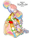  2006 barefoot bolo_tie colorful corded_phone dated multicolored_hair neckerchief ninton original pants phone rotary_phone simple_background solo white_background 