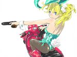  animal_ears bunny_ears bunnysuit dual_wielding finger_on_trigger ground_vehicle gun haku_(sabosoda) handgun holding holding_gun holding_weapon motor_vehicle original pantyhose pistol scooter solo weapon 