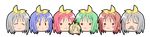  &gt;:( :3 =_= alternate_hair_color animated animated_gif blank_eyes blonde_hair blue_hair blush brown_hair dango_daikazoku disembodied_head facial_hair frown green_hair grey_hair hiiragi_tsukasa jumping lucky_star multiple_girls mustache no_humans otoufu pacifier red_hair rolling spiral v-shaped_eyebrows 