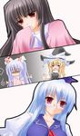  :d ^_^ ^o^ annoyed bangs blonde_hair blunt_bangs braid closed_eyes expressionless fujiwara_no_mokou hat houraisan_kaguya kamishirasawa_keine kirisame_marisa long_hair long_sleeves looking_at_viewer multiple_girls oekaki open_mouth red_eyes shaded_face shirotsuki_kouta sidelocks simple_background single_braid smile touhou very_long_hair waving white_background wide_sleeves witch_hat 