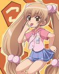  awa hair_bobbles hair_ornament kodomo_no_jikan kokonoe_rin long_hair lowres oekaki solo tongue twintails very_long_hair 