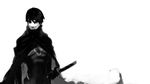  eyepatch greyscale male_focus monochrome original ryota-h solo sword weapon 