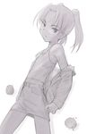  akikaze_shirakumo amasawa_yuuko dennou_coil glasses greyscale miniskirt mojo monochrome pencil_skirt sketch skirt solo tank_top twintails 