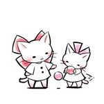  ball bow cat copyright_request koike_sadaji lowres no_humans 