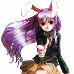  animal_ears bunny_ears finger_gun reisen_udongein_inaba solo touhou xero 