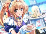  artist_request cafe cake cup food gloves kinoshita_rumi long_hair maid pia_carrot_(series) pia_carrot_e_youkoso!!_g.o. restaurant sandwich solo tray white_gloves 