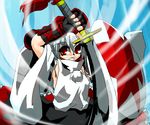  hat inubashiri_momiji kieyza oekaki pom_pom_(clothes) shield solo sword tokin_hat touhou weapon 