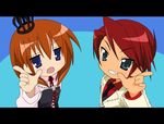  1girl cousins lucky_star motteke!_serafuku parody suzushiro_kurumi umineko_no_naku_koro_ni ushiromiya_battler ushiromiya_maria 