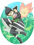  bad_id bad_pixiv_id black_hair blue_eyes bow flower gen_4_pokemon gothic_lolita hair_bow hug lolita_fashion luritateha mai_(pokemon) pantyhose pokemon pokemon_(creature) pokemon_(game) pokemon_dppt shaymin 