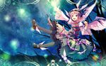  animal_ears dress hat highres mystia_lorelei pantyhose pink_hair short_hair solo touhou wallpaper wings yoshino_ryou 