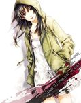  black_eyes black_hair dutch_angle hood hoodie long_hair original solo yuki_hayabusa 