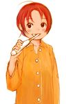  brushing_teeth original pajamas red_hair sketch solo toothbrush zakka 